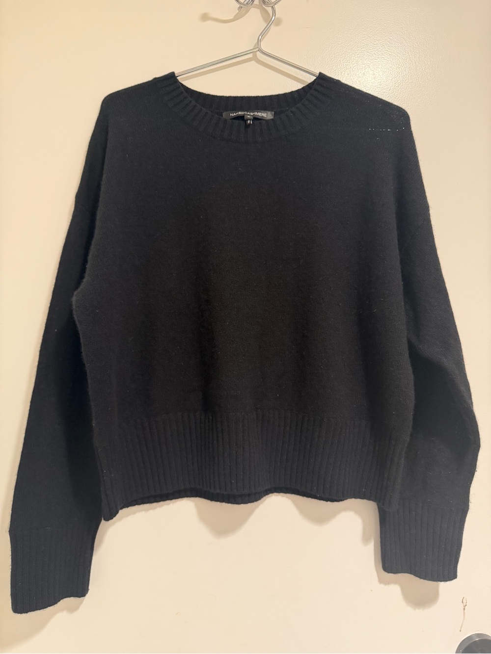 NakedCashmere Black Crewneck Cashmere Sweater